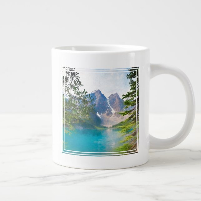 Moraine Lake and the Valley of Ten Peaks Large Coffee Mug (Right)