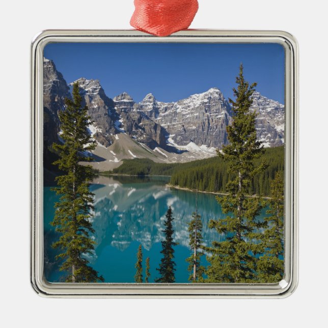 Moraine Lake, Canadian Rockies, Alberta, Canada 2 Metal Ornament (Front)