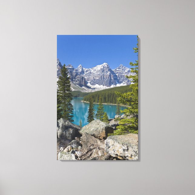 Moraine Lake, Canadian Rockies, Alberta, Canada Canvas Print (Front)