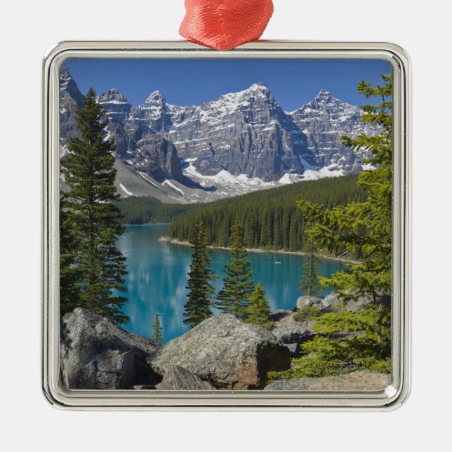 Moraine Lake, Canadian Rockies, Alberta, Canada Metal Ornament (Front)
