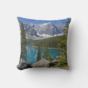 Moraine Lake, Canadian Rockies, Alberta, Canada Throw Pillow