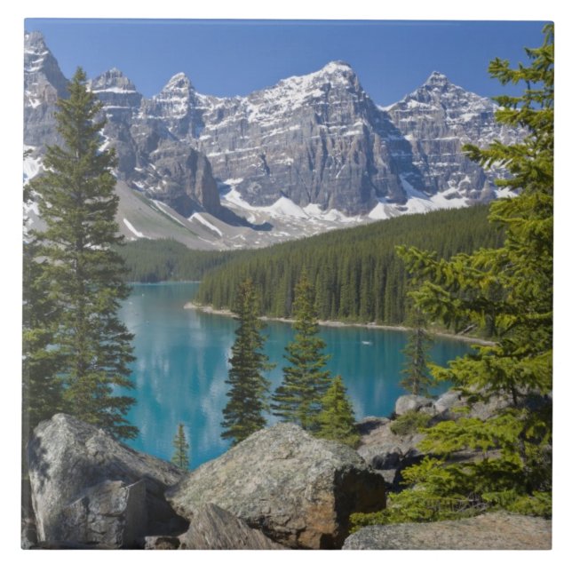Moraine Lake, Canadian Rockies, Alberta, Canada Tile (Front)