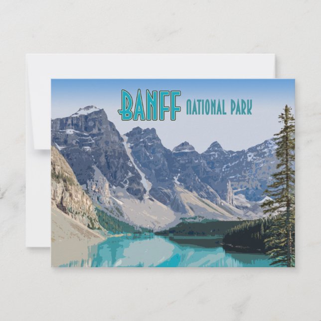 Moraine Lake Parc national Banff Carte Plat Canada (Devant)