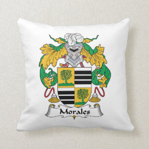 Morales Family Crest Throw Pillow