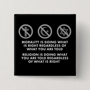 Morality and Religion 2 Inch Square Button