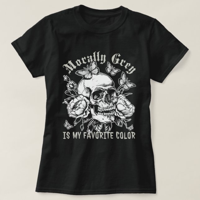 Morally Grey Is My Favourite Colour Book Lover T-Shirt (Design Front)