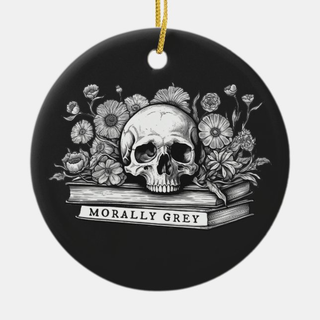 Morally grey romance books gothic ceramic ornament (Front)