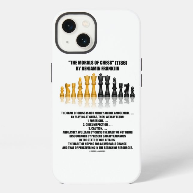 Morals Of Chess Benjamin Franklin Reflective Chess iPhone Case (Back)