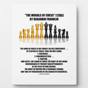Morals Of Chess Benjamin Franklin Reflective Chess Plaque