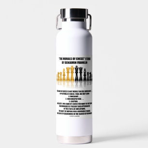 Morals Of Chess Benjamin Franklin Reflective Chess Water Bottle