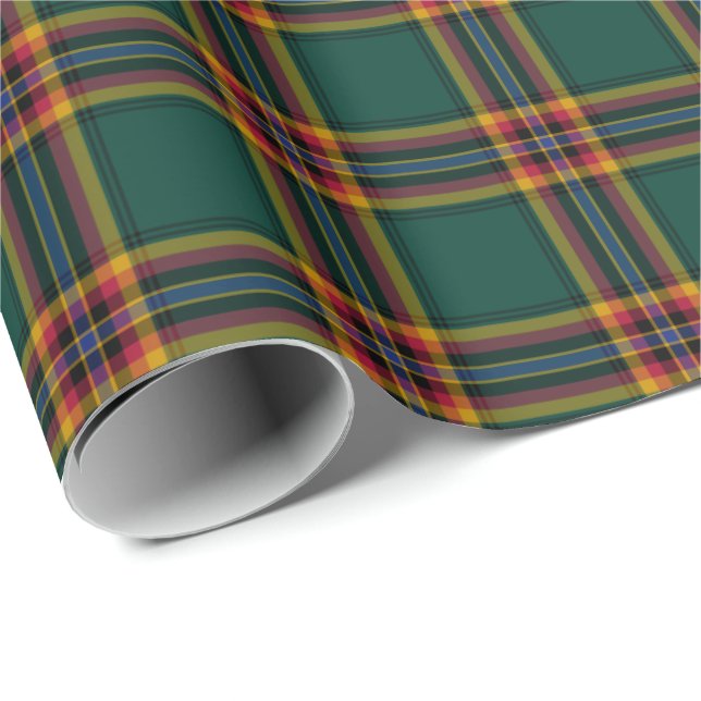 Moran Clan Tartan Irish Plaid Pattern Wrapping Paper (Roll Corner)