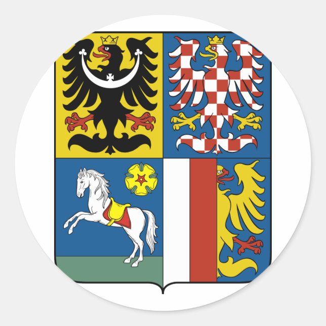 Moravian Silesian Region, Czech Classic Round Sticker (Front)