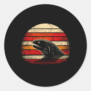 Moray Eel Sunset Retro Style Safari Vintage 70s Fi Classic Round Sticker