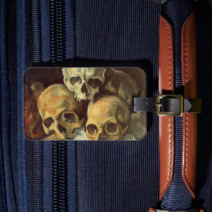 Morbid Creepy Skulls Vintage Halloween Luggage Tag