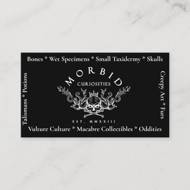Morbid Curiosity Carte de visite du crâne Macabre (Devant)