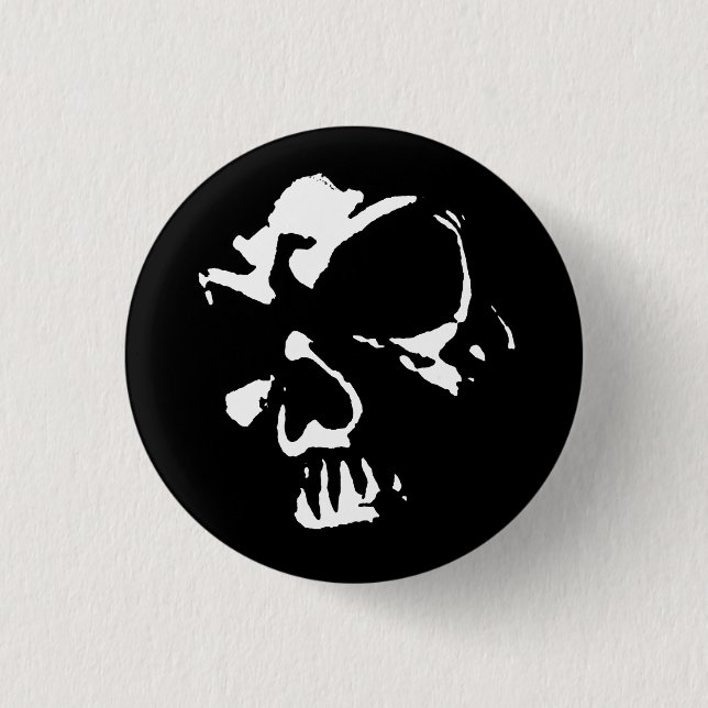 Morbid Skull 1 Inch Round Button (Front)