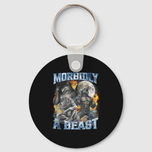 Morbidly A Funny Cringe Alpha Werewolf Wolf Meme  Keychain