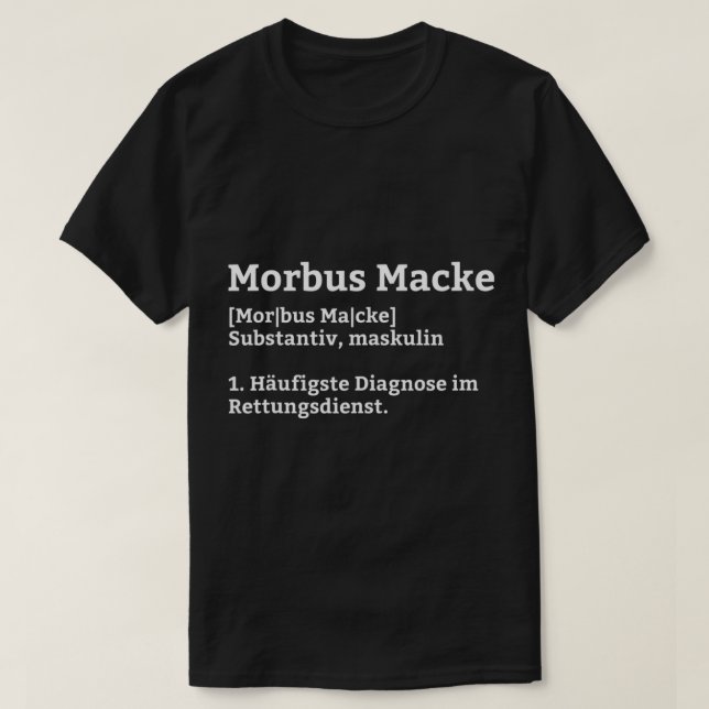 Morbus Macke Dictionary Service d'urgence T-shirt (Design devant)