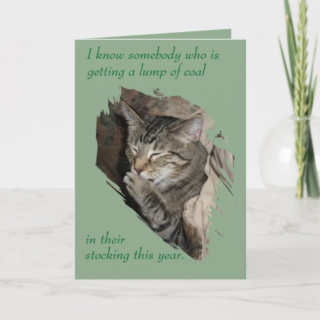 Morceau de carte riante de vacances de chat de (Devant)