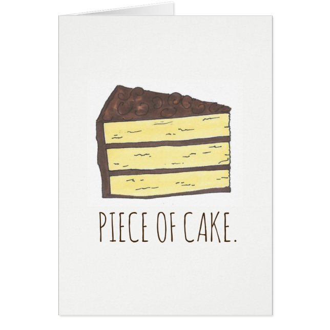Morceau de gâteau Jaune Couche de gâteau au chocol (Devant)