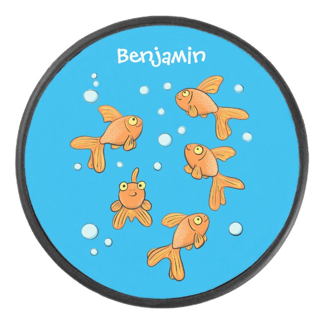 Morceau de poisson rouge orange mignon sur dessin  (Devant)