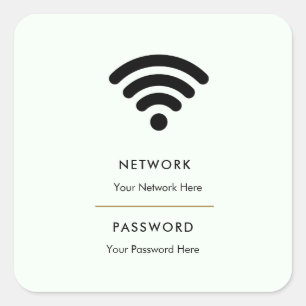 Morden Business Wifi Network Pedestal Square Sticker