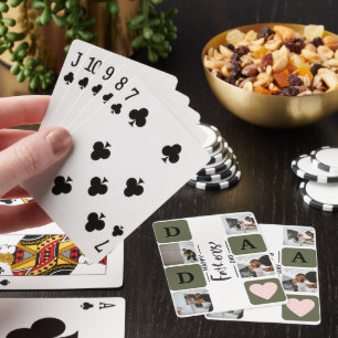 Mordern Photo Collage Father's Day Playing Cards