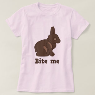 Mordez-moi T-shirt de lapin de chocolat