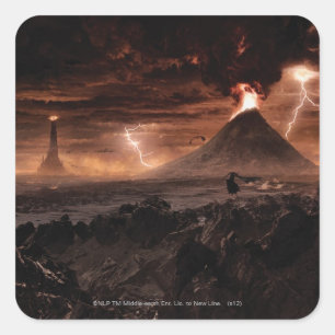 Mordor Lightning Storm Square Sticker