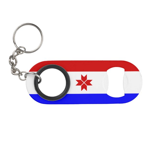 Mordovia Flag Keychain Bottle Opener (Front (Horizontal))