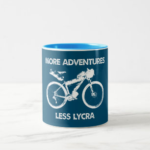 More Adventures Less Lycra Bikepacking Two-Tone Coffee Mug