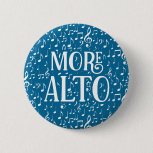 More Alto - Blue White Singer 2 Inch Round Button