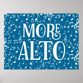More Alto - Blue White Singer Poster