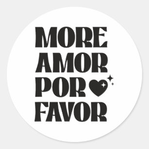 More Amor Por Favour Retro Love Valentine Aestheti Classic Round Sticker