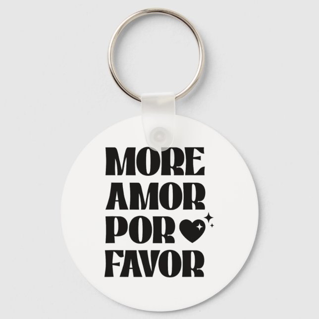 More Amor Por Favour Retro Love Valentine Aestheti Keychain (Front)