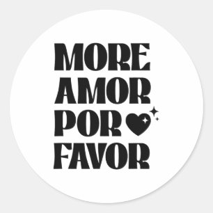 More Amor R Favor Retro Love Valentine Aestheti  Classic Round Sticker