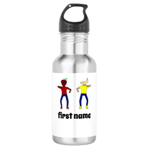 More Apples and Bananas White Personalized 18 oz. 532 Ml Water Bottle