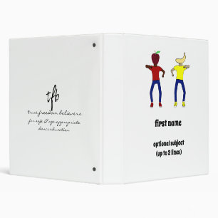 More Apples and Bananas White Personalized Binder