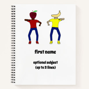 More Apples and Bananas White Personalized Spiral Notebook