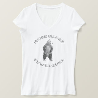 More Bears; Fewer Guns V-Neck T-Shirt