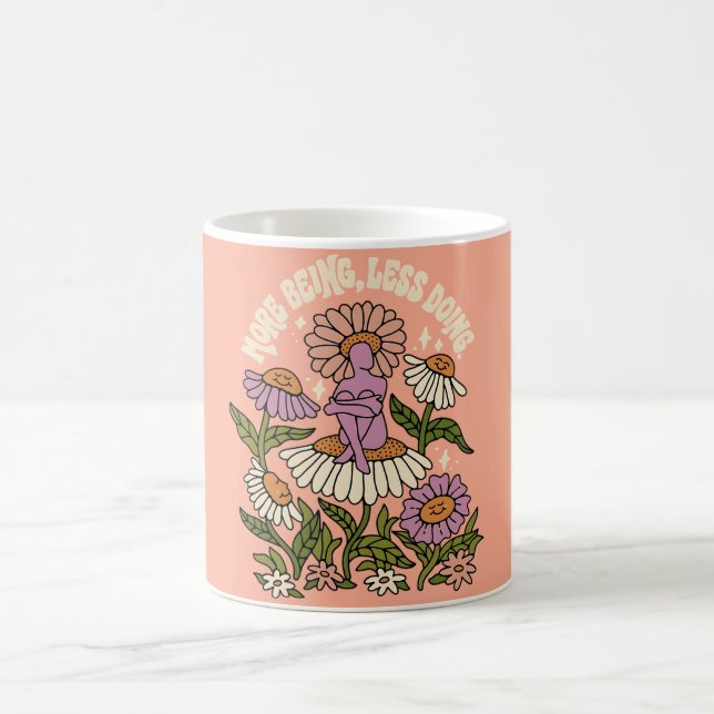 More Being Less Doing Self Care Floral Mug (Center)