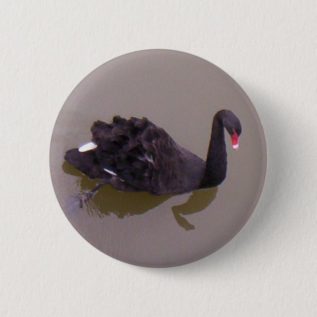 More Black Swan 2 Inch Round Button (Front)