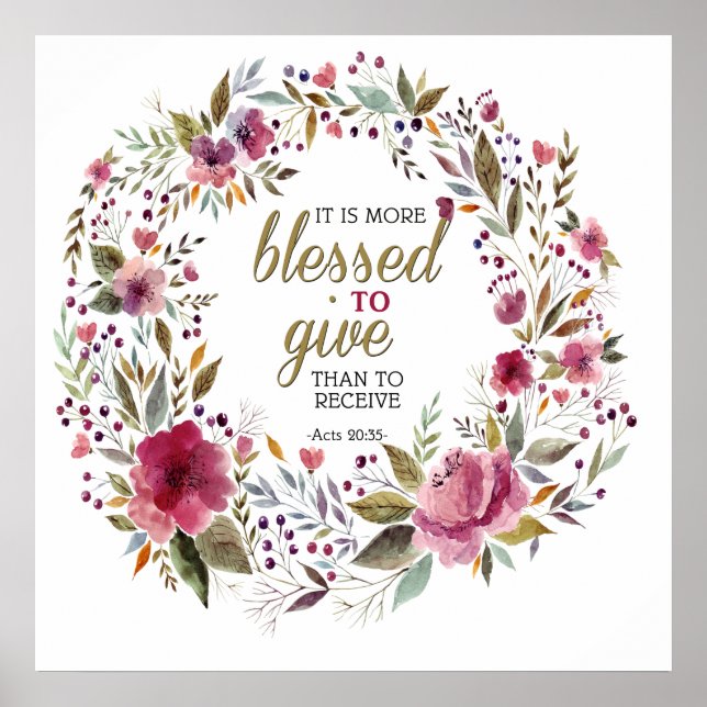 More Blessed to Give than Receive Poster (Front)