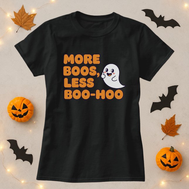 More Boos Less Boo-Hoo Halloween Ghost & Beverage  T-Shirt (Creator Uploaded)