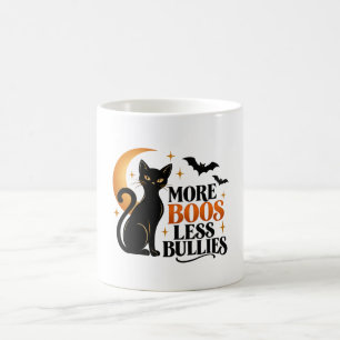 More Boos Less Bullies Black Cat Halloween Mug