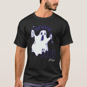 More Boos Please Ghost Beer Drinking Halloween Gr T-Shirt