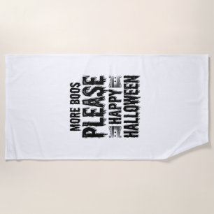 More Boos Please Vintage Halloween Typography Desi Beach Towel