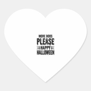 More Boos Please Vintage Halloween Typography Desi Heart Sticker