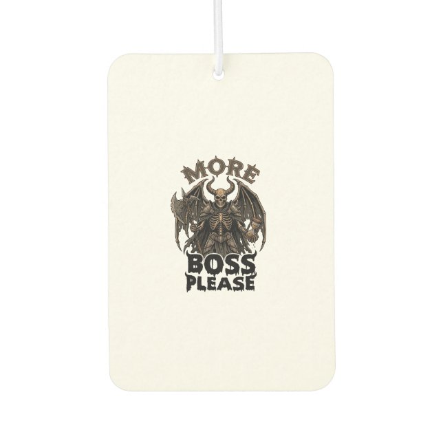 More Boss Please Halloween Demon Skeleton Axe Hour Air Freshener (Front)