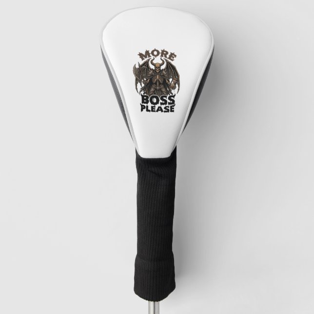 More Boss Please Halloween Demon Skeleton Axe Hour Golf Head Cover (Front)
